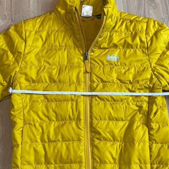 REI Co-op 650 down jacket yellow youth size 10-12 - Picture 4 of 8